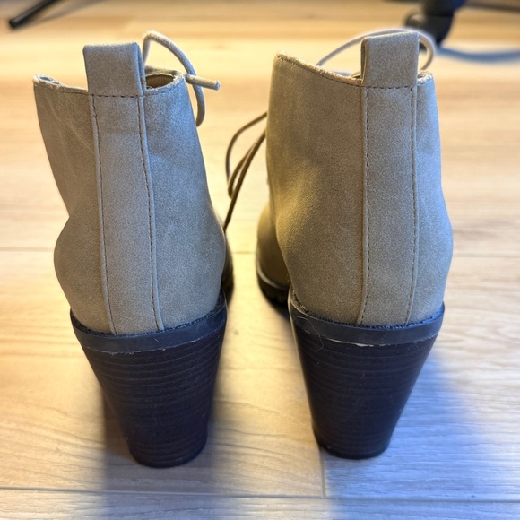 Restricted Tan Lace-Up Booties - Picture 7 of 11